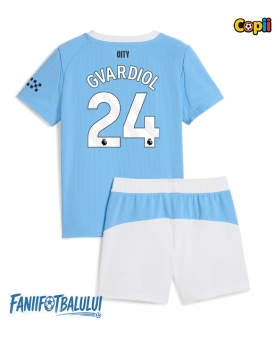 Manchester City Josko Gvardiol #24 Echipament de Fotbal Replică 2025-26 Copii Acasa (+ Șorturi)